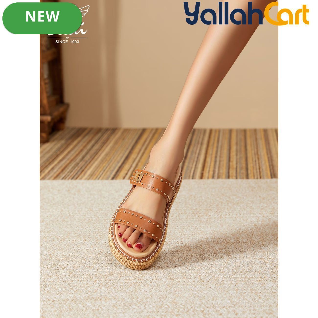 Women’s Buckle Studded Flat Sandals – Vintage Open-Toe Ankle-Strap Shoes