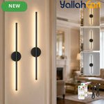 2pcs Rechargeable Wall Lamps - Black, 50cm LED Wireless Wall Sconces, Dimmable Light with Rechargeable Battery, Crystal Design, USB Powered, Modern Wall Lighting for Bedroom, Living Room & Hallway