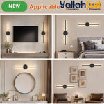 2pcs Rechargeable Wall Lamps - Black, 50cm LED Wireless Wall Sconces, Dimmable Light with Rechargeable Battery, Crystal Design, USB Powered, Modern Wall Lighting for Bedroom, Living Room & Hallway
