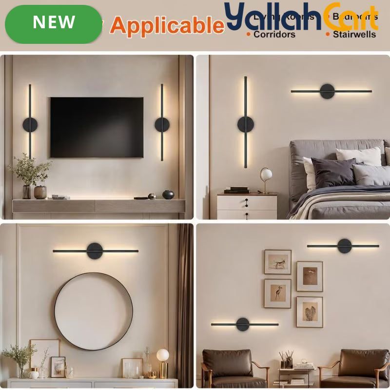 2pcs Rechargeable Wall Lamps - Black, 50cm LED Wireless Wall Sconces, Dimmable Light with Rechargeable Battery, Crystal Design, USB Powered, Modern Wall Lighting for Bedroom, Living Room & Hallway
