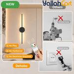 2pcs Rechargeable Wall Lamps - Black, 50cm LED Wireless Wall Sconces, Dimmable Light with Rechargeable Battery, Crystal Design, USB Powered, Modern Wall Lighting for Bedroom, Living Room & Hallway