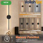 2pcs Rechargeable Wall Lamps - Black, 50cm LED Wireless Wall Sconces, Dimmable Light with Rechargeable Battery, Crystal Design, USB Powered, Modern Wall Lighting for Bedroom, Living Room & Hallway