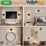 2pcs Rechargeable Wall Lamps - Black, 50cm LED Wireless Wall Sconces, Dimmable Light with Rechargeable Battery, Crystal Design, USB Powered, Modern Wall Lighting for Bedroom, Living Room & Hallway