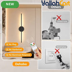2pcs Rechargeable Wall Lamps - Black, 50cm LED Wireless Wall Sconces, Dimmable Light with Rechargeable Battery, Crystal Design, USB Powered, Modern Wall Lighting for Bedroom, Living Room & Hallway