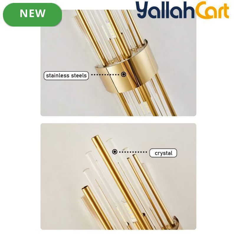 Modern Luxury Gold-Plated Wall Light - Stainless Steel Base, Black & Gold Finish, 1pc/2pcs Decorative Wall Lamp, Modern Sconce for Living Room, Bedroom, Corridor, Cafe & Office