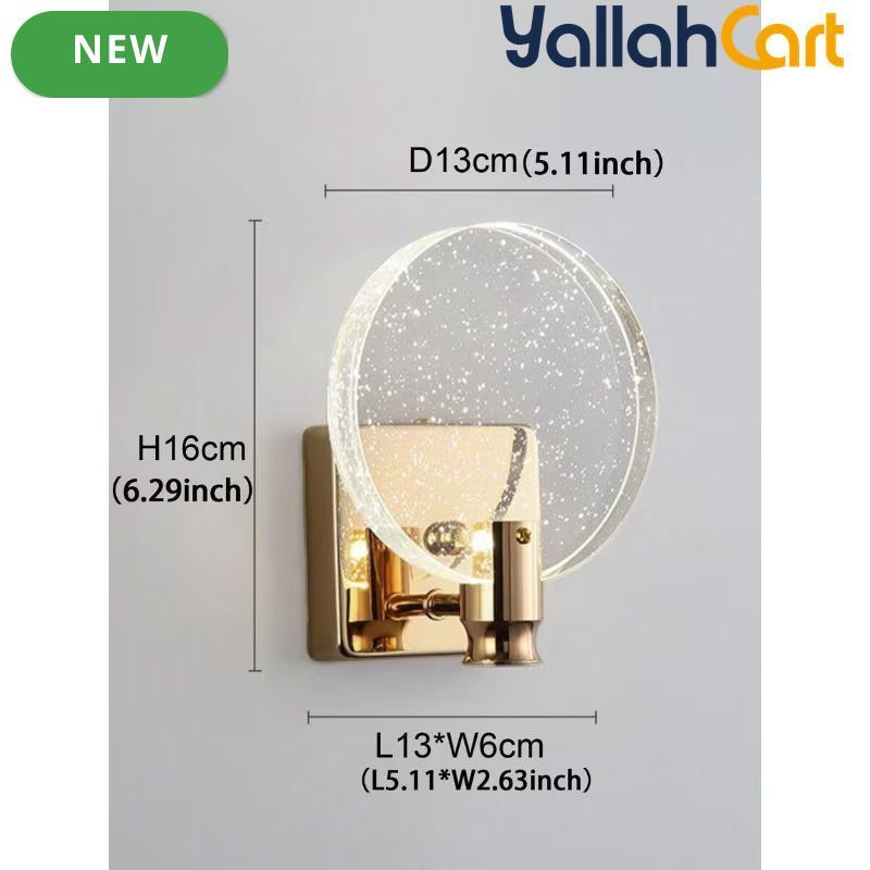 1pc Modern Crystal Bubble Shade Wall Light - Multicolor & Elegant Golden, 5W LED Sconce, 16cm High (6in), Crystal Decorative Wall Lamp, Modern Bedroom, Hallway & Bedside Lighting