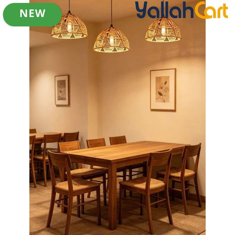 1pc Bohemian Handwoven Light Shade - Half-Circle Clip, Handmade Woven Plastic Dome Replacement Shade, Traditional Pendant Light Cover for Wall & Ceiling Fixtures, Home Decor for Living Room, Bedroom & Dining Room