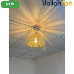 1pc Bohemian Handwoven Light Shade - Half-Circle Clip, Handmade Woven Plastic Dome Replacement Shade, Traditional Pendant Light Cover for Wall & Ceiling Fixtures, Home Decor for Living Room, Bedroom & Dining Room