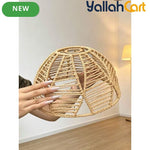 1pc Bohemian Handwoven Light Shade - Half-Circle Clip, Handmade Woven Plastic Dome Replacement Shade, Traditional Pendant Light Cover for Wall & Ceiling Fixtures, Home Decor for Living Room, Bedroom & Dining Room