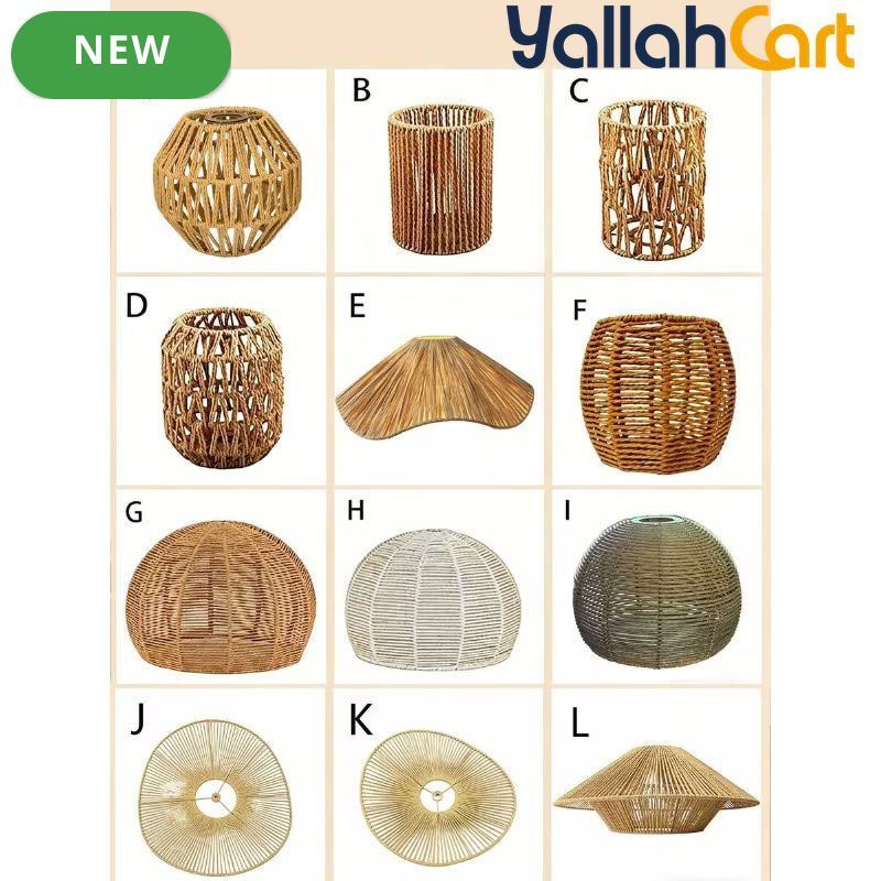 1pc Bohemian Handwoven Light Shade - Half-Circle Clip, Handmade Woven Plastic Dome Replacement Shade, Traditional Pendant Light Cover for Wall & Ceiling Fixtures, Home Decor for Living Room, Bedroom & Dining Room
