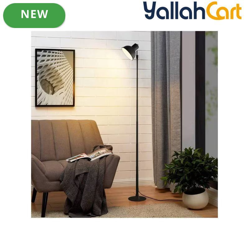 144.78cm Modern LED Floor Lamp - Black, Dimmable Standing Reading Lamp, 3000K-6500K Adjustable Color Temperature, Touch Switch, Adjustable Brightness & Height, USB Powered, Stylish Floor Light for Bedroom & Living Room