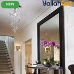 1pc Elegant Crystal Pendant Light - Clear Crystal & Brushed Metal, Modern Semi Flush Mount Ceiling Light, Wired 220-240V, Traditional Chandelier Style, Metal Shade, Suitable for Living Room, Bedroom, Kitchen, Office & Bathroom