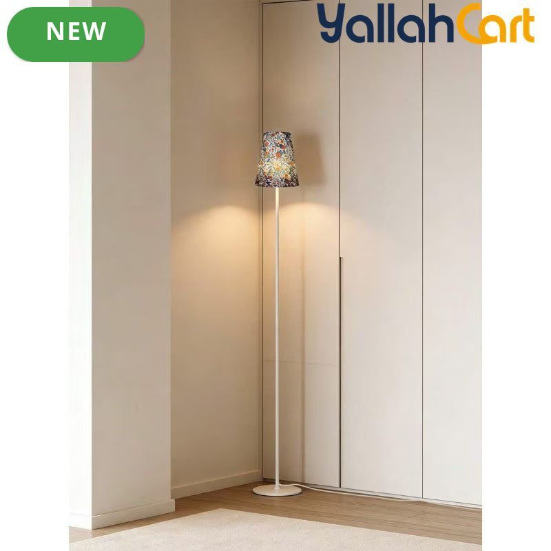 1pc Floor Lamp with Floral Pattern - Multi-Color & White, 130cm Modern Decorative Floor Light, Elegant Mood Lighting, Night Light for Bedroom, Living Room & Office