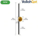 1pc 80cm USB-C Rechargeable LED Wall Lamp - Black & Gold, Remote Control, Dimmable 3-Color Lighting, Timer Function, Power Button, Wall-Mountable & Magnetic, Modern Sconce for Bedroom, Office, Living Room & Bathroom