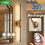1pc 80cm USB-C Rechargeable LED Wall Lamp - Black & Gold, Remote Control, Dimmable 3-Color Lighting, Timer Function, Power Button, Wall-Mountable & Magnetic, Modern Sconce for Bedroom, Office, Living Room & Bathroom