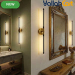 1pc 80cm USB-C Rechargeable LED Wall Lamp - Black & Gold, Remote Control, Dimmable 3-Color Lighting, Timer Function, Power Button, Wall-Mountable & Magnetic, Modern Sconce for Bedroom, Office, Living Room & Bathroom