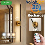 1pc 80cm USB-C Rechargeable LED Wall Lamp - Black & Gold, Remote Control, Dimmable 3-Color Lighting, Timer Function, Power Button, Wall-Mountable & Magnetic, Modern Sconce for Bedroom, Office, Living Room & Bathroom