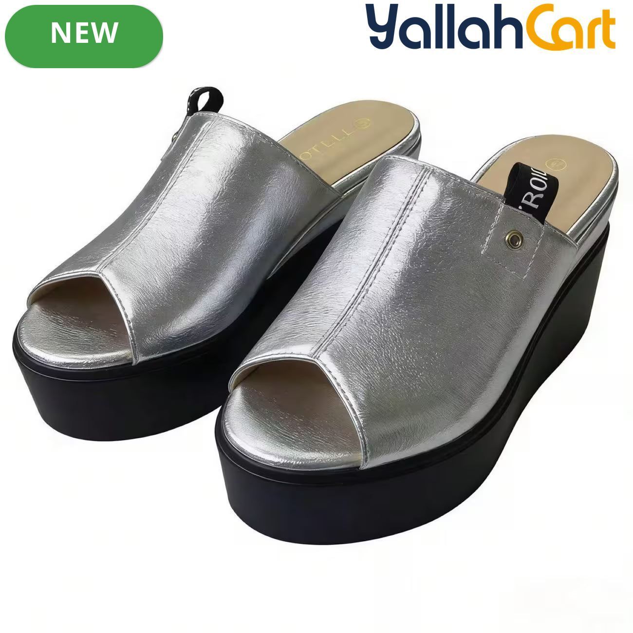 Ladies’ Open-Toe Wedge Mule Sandals – Elevated Block Heel Party Shoes