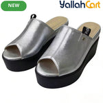 Ladies’ Open-Toe Wedge Mule Sandals – Elevated Block Heel Party Shoes