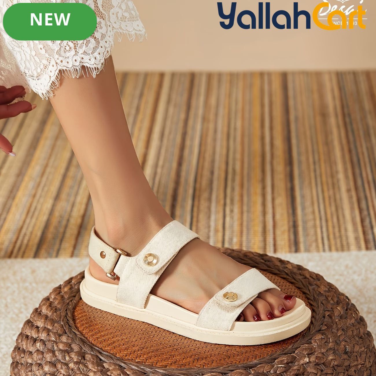 Women’s Open-Toe Single-Strap Sandals – Thick-Sole Roman-Inspired Beach Shoes