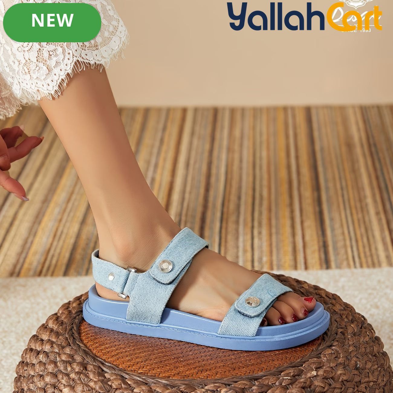 Women’s Open-Toe Single-Strap Sandals – Thick-Sole Roman-Inspired Beach Shoes
