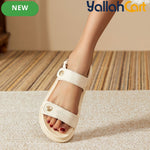 Women’s Open-Toe Single-Strap Sandals – Thick-Sole Roman-Inspired Beach Shoes
