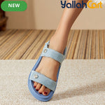 Women’s Open-Toe Single-Strap Sandals – Thick-Sole Roman-Inspired Beach Shoes