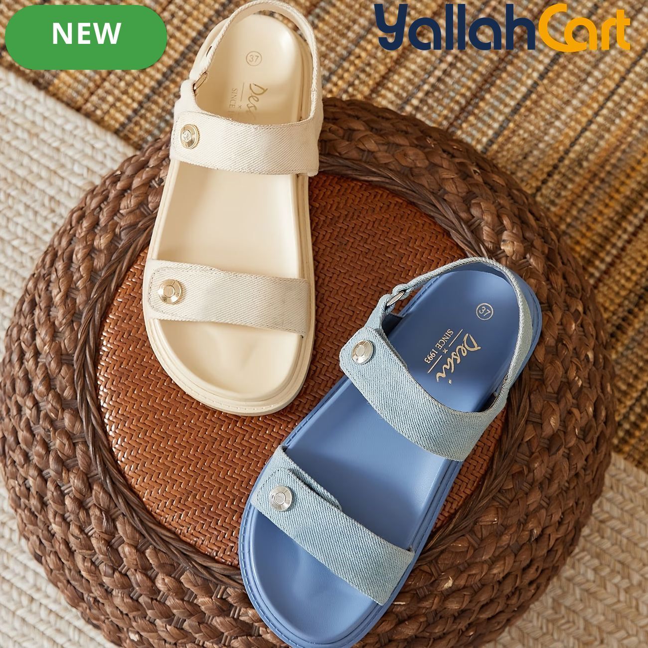 Women’s Open-Toe Single-Strap Sandals – Thick-Sole Roman-Inspired Beach Shoes