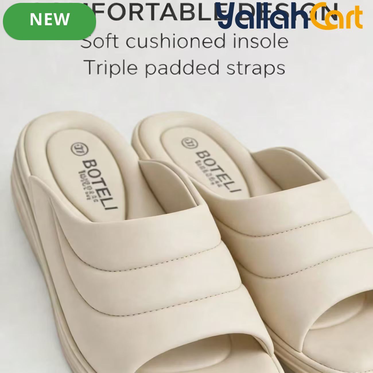 Women’s Quilted Platform Slide Sandals – Cushioned Strap Open-Toe Wedge Shoes