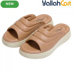 Women’s Quilted Platform Slide Sandals – Cushioned Strap Open-Toe Wedge Shoes