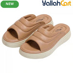 Women’s Quilted Platform Slide Sandals – Cushioned Strap Open-Toe Wedge Shoes