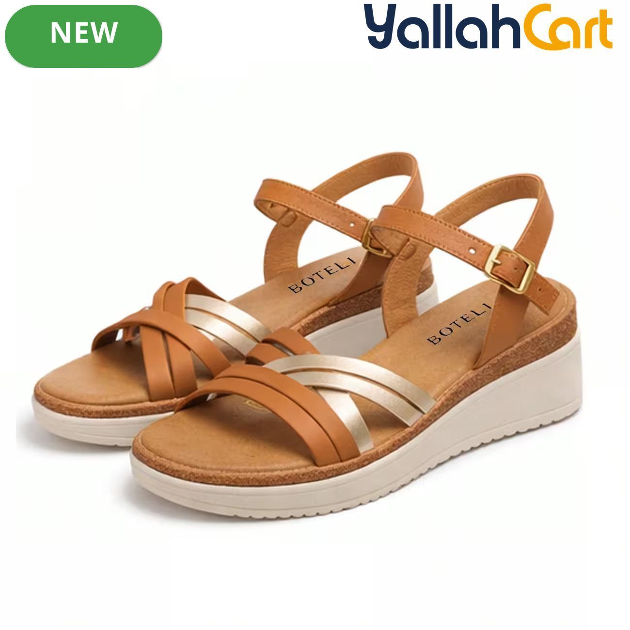 Women’s PU Wedge Sandals – Cross-Strap Adjustable Ankle Shoes with Cork Midsole