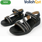 Women’s Adjustable Strap Wedge Sandals – Open-Toe Thick Platform Summer Shoes