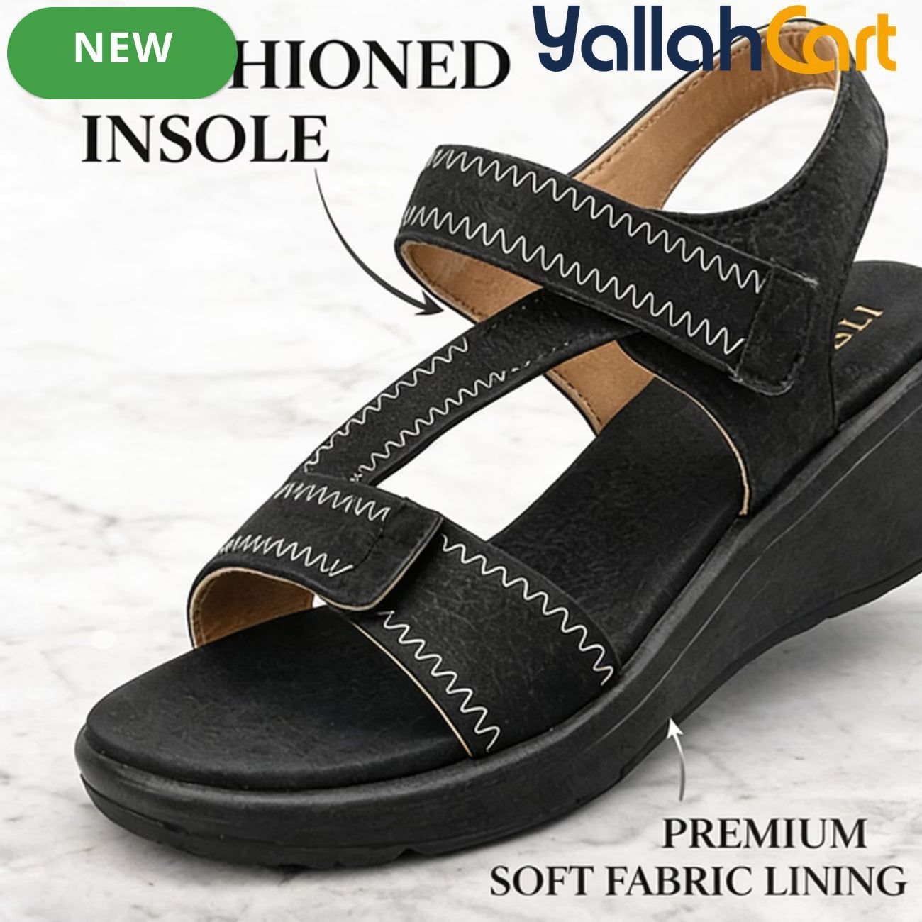 Women’s Adjustable Strap Wedge Sandals – Open-Toe Thick Platform Summer Shoes