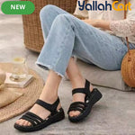 Women’s Floral Wedge Sandals – Open-Toe Ankle-Strap Summer Shoes