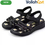 Women’s Floral Wedge Sandals – Open-Toe Ankle-Strap Summer Shoes