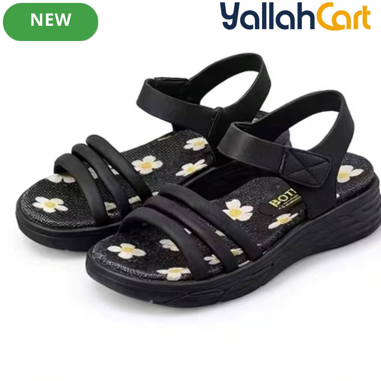 Women’s Floral Wedge Sandals – Open-Toe Ankle-Strap Summer Shoes