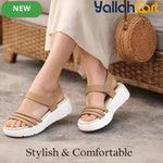 Women’s Floral Wedge Sandals – Open-Toe Ankle-Strap Summer Shoes