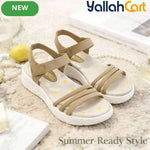 Women’s Floral Wedge Sandals – Open-Toe Ankle-Strap Summer Shoes