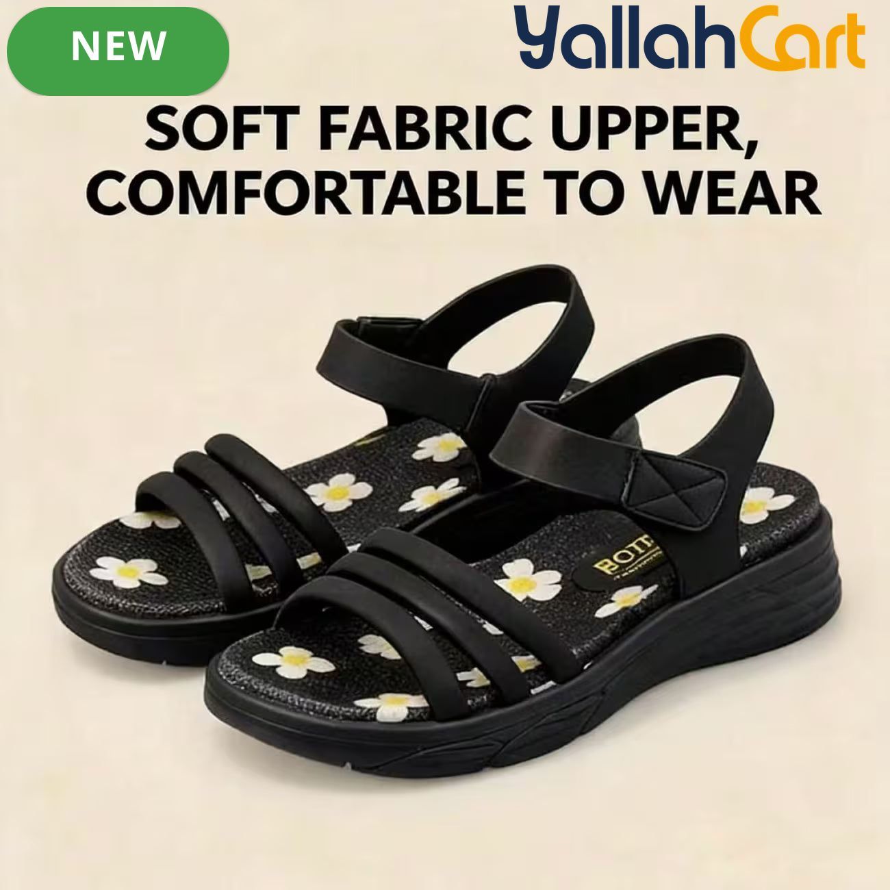 Women’s Floral Wedge Sandals – Open-Toe Ankle-Strap Summer Shoes