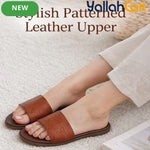 Women’s Square-Toe Geometric Flip Flop Sandals – Cushioned Flat Summer Slides