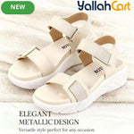Women’s Open-Toe Wedge Sandals – Lightweight Platform Heels with Ankle Straps