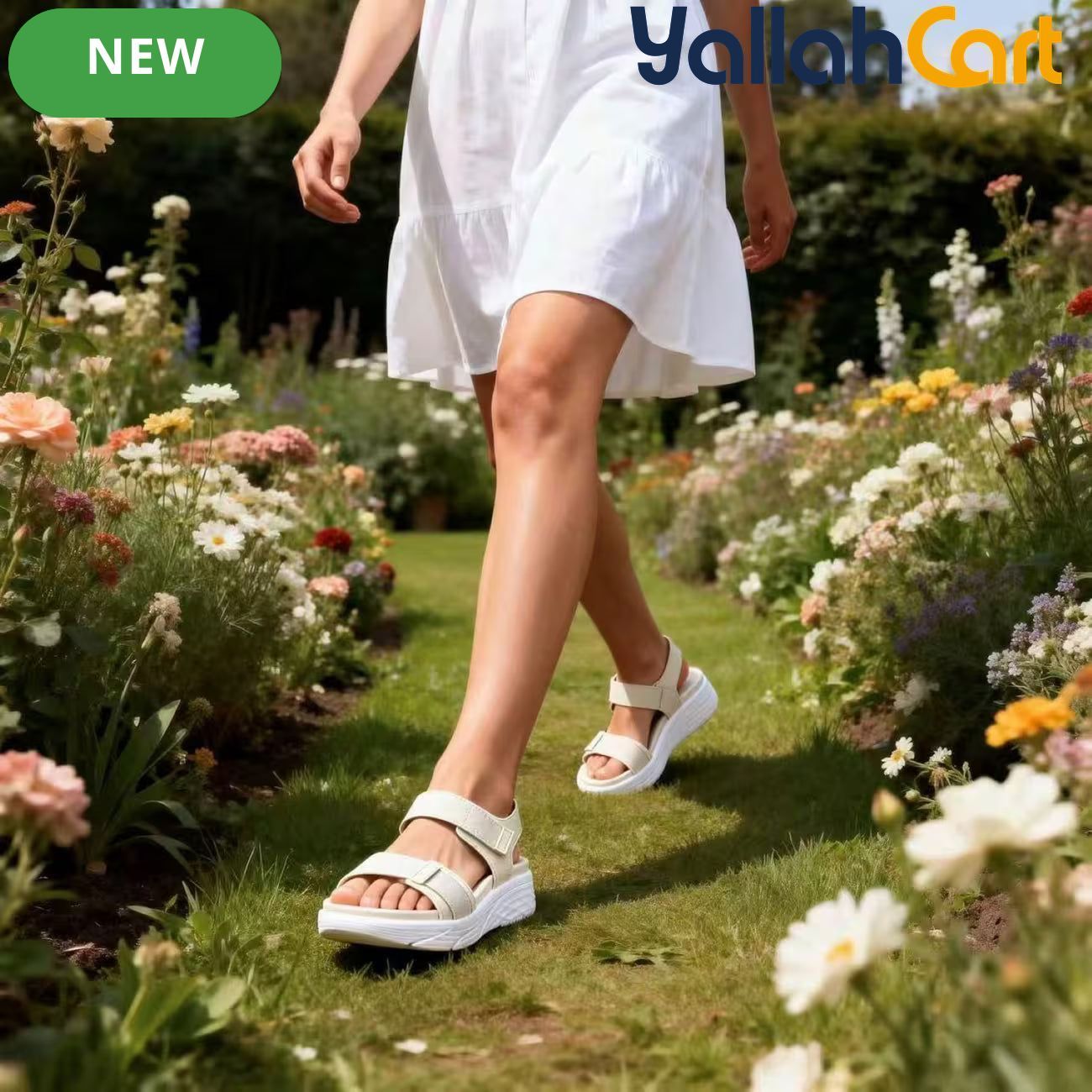 Women’s Open-Toe Wedge Sandals – Lightweight Platform Heels with Ankle Straps
