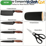 6-Piece Kitchen Knife Set with Stand & Scissors – Sharp Food Prep Cooking Tools