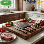 6-Piece Kitchen Knife Set with Stand & Scissors – Sharp Food Prep Cooking Tools