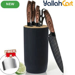6-Piece Kitchen Knife Set with Stand & Scissors – Sharp Food Prep Cooking Tools
