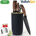 6-Piece Kitchen Knife Set with Stand & Scissors – Sharp Food Prep Cooking Tools