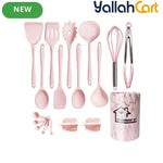 18-Piece Silicone Kitchen Utensil Set with Storage Basket – Cooking & Baking Tools