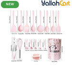 18-Piece Silicone Kitchen Utensil Set with Storage Basket – Cooking & Baking Tools