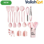 18-Piece Silicone Kitchen Utensil Set with Storage Basket – Cooking & Baking Tools